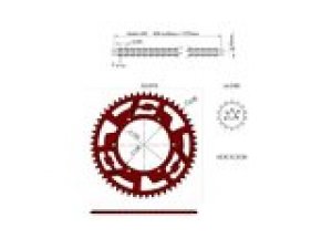 Kettensatz alu rot 14x53 - 420 Doppler Derbi GPR / Aprilia RS4