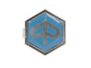Emblem Piaggio Sechseck Aluminium zum klippen 32x37mm