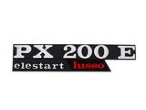 Emblem Vespa PX 200 E Lusso schwarz / chrom / rot