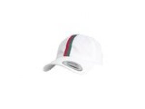 Baseball Cap Dad Hat Stripe Flexfit wei/feuerrot/grn