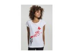 T-Shirt Brandalised - Banksy´s Graffiti Butterfly Damen wei L