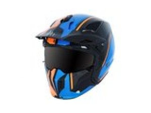 Trial Helm MT Streetfighter SV Twin glnzend schwarz / blau / orange M