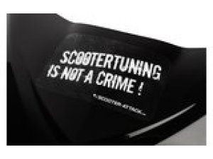 Aufkleber / Sticker Scootertuning is not a crime oldschool wei transparent