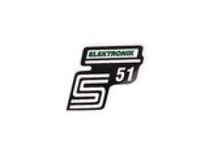 Schriftzug S51 Elektronik Folie / Aufkleber grn Simson S51