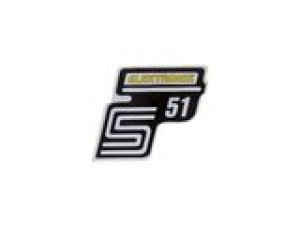 Schriftzug S51 Elektronik Folie / Aufkleber gelb Simson S51