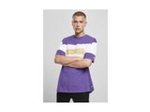 T-Shirt Block Jersey real violett/wei XL