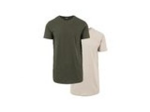 T-Shirts 2-Pack (x2) Shaped Long olive/sand L