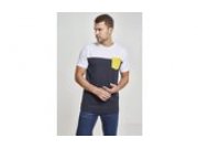 T-Shirt 3-Tone Pocket navy/wei/chrome gelb XL