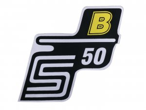 Schriftzug S50 B Folie / Aufkleber gelb fr Simson S50