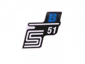 Schriftzug S51 B Folie / Aufkleber blau fr Simson S51