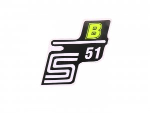 Schriftzug S51 B Folie / Aufkleber neongelb fr Simson S51