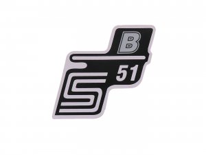 Schriftzug S51 B Folie / Aufkleber silber fr Simson S51