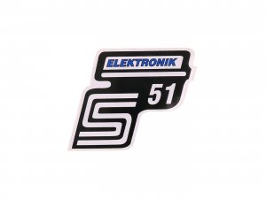 Schriftzug S51 Elektronik Folie / Aufkleber blau fr Simson S51