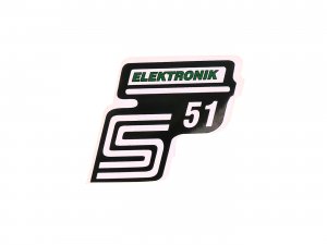 Schriftzug S51 Elektronik Folie / Aufkleber grn fr Simson S51