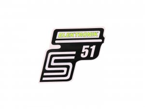 Schriftzug S51 Elektronik Folie / Aufkleber neongelb fr Simson S51