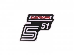 Schriftzug S51 Elektronik Folie / Aufkleber rot fr Simson S51