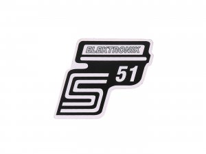 Schriftzug S51 Elektronik Folie / Aufkleber silber fr Simson S51