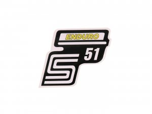Schriftzug S51 Enduro Folie / Aufkleber gelb fr Simson S51