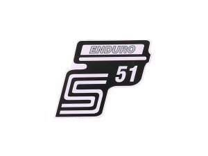 Schriftzug S51 Enduro Folie / Aufkleber silber fr Simson S51