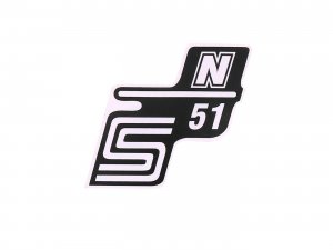 Schriftzug S51 N Folie / Aufkleber wei fr Simson S51