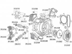 Zylinder Dichtungssatz Polini 107ccm 52mm fr Honda XR 50