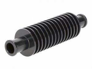 Durchlaufkhler / Minikhler Aluminium schwarz rund (133mm) 17mm Schlauchanschluss