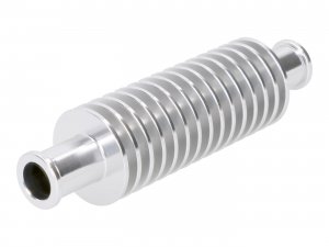 Durchlaufkhler / Minikhler Aluminium silber rund (133mm) 17mm Schlauchanschluss