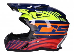 Helm Motocross OSONE S820 blau / gelb / orange / rot - Gre M (57-58)