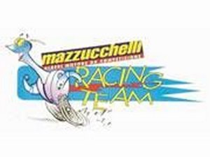 Aufkleber MAZZUCCHELLI Racing Team, blau 13x6,5cm