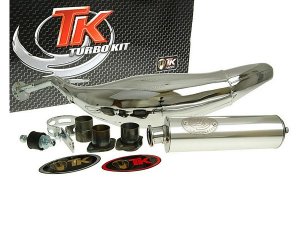 Auspuff Turbo Kit Carreras 80 Chrom fr Derbi D50B0, EBE, EBS