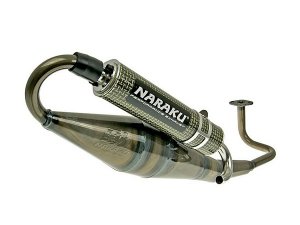 Auspuff Naraku Crossover gelb Carbon für GY6 139QMB/QMA