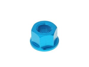 Mutter Radachse Aluminium blau eloxiert - M12x1,25