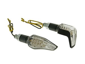 Blinker Set M10 LED schwarz Sidewinder Klarglas