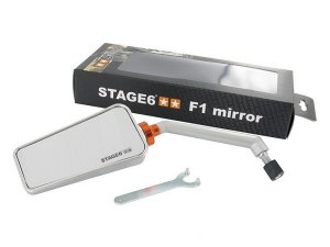 Spiegel F1-Look Stage6, links aluminium